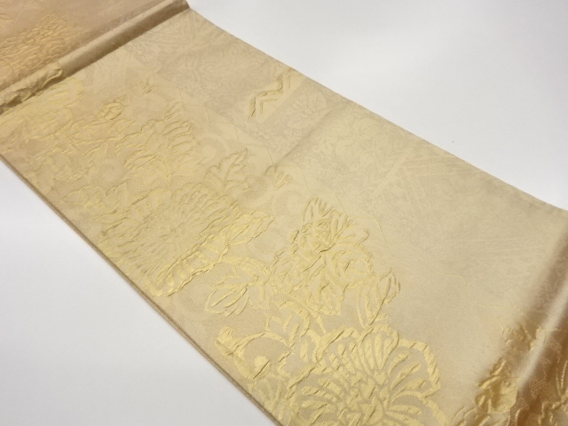 JAPANESE FUKURO OBI / MATELASSE / WOVEN PEONY